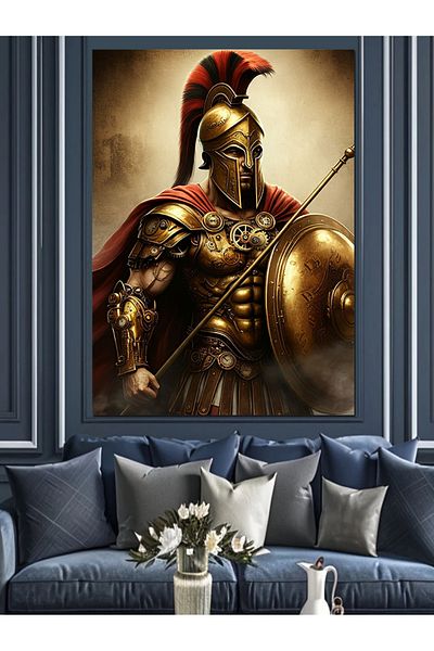 Tablomega Shielded Spartan Decorative Canvas - Mdf Wooden Painting