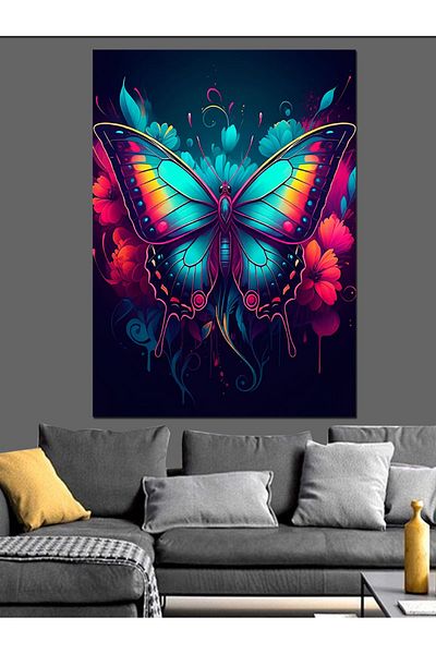 Tablomega Colorful Butterfly Art Decorative Canvas - Mdf Wooden Painting