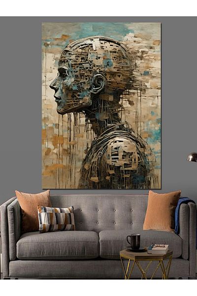 Tablomega Digital Face Decorative Canvas - Mdf Wooden Painting