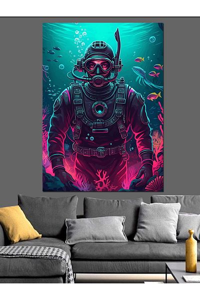 Tablomega Deep Sea Diver Decorative Canvas - Mdf Wooden Painting