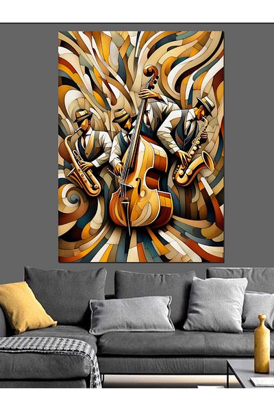 Tablomega Abstract Jazzers Decorative Canvas - Mdf Wooden Painting