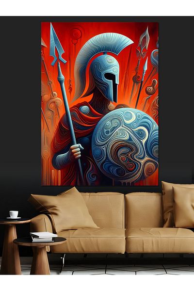 Tablomega Armored Warrior Decorative Canvas - Mdf Wooden Painting