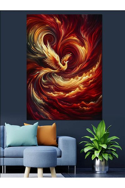 Tablomega Pânză decorativă Phoenix Flaming - Lemn MDF