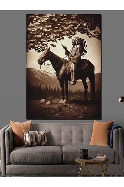Tablomega Pânză decorativă Indian Horse - Lemn MDF