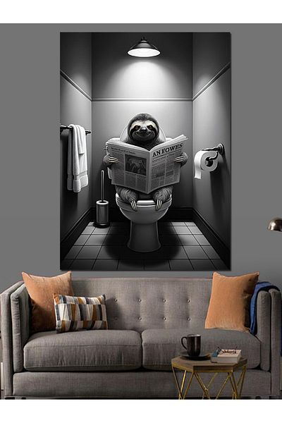 Tablomega Slouchy Reading Newspaper Decorative Canvas - Mdf Wooden Painting