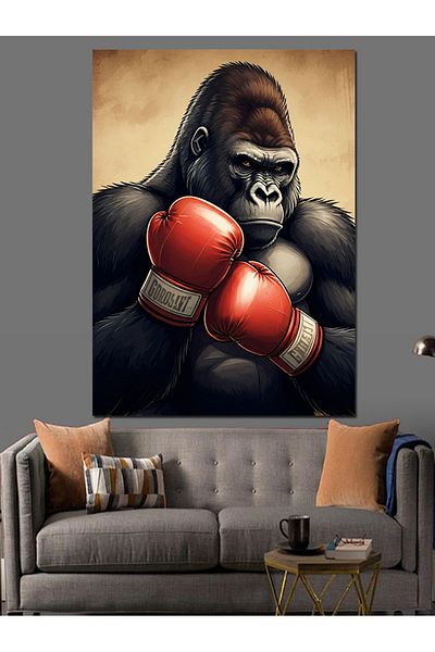 Tablomega Boxer Gorilla Canvas Decorativ - MDF Lemn
