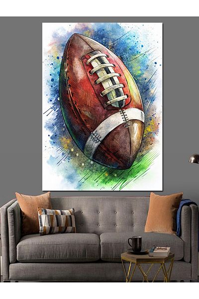 Tablomega American Football Ball Decorative Canvas - Mdf Wooden Painting