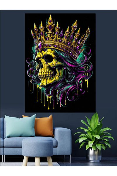 Tablomega Craniu Decorativ Canvas - MDF Lemn Tablou