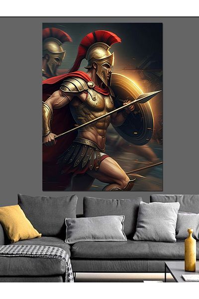 Tablomega Pânză decorativă Gladiator cu scut și sarac - MDF Lemn
