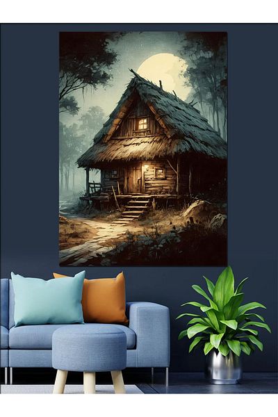 Tablomega Canvas Decorativ Hut Forest - MDF Lemn