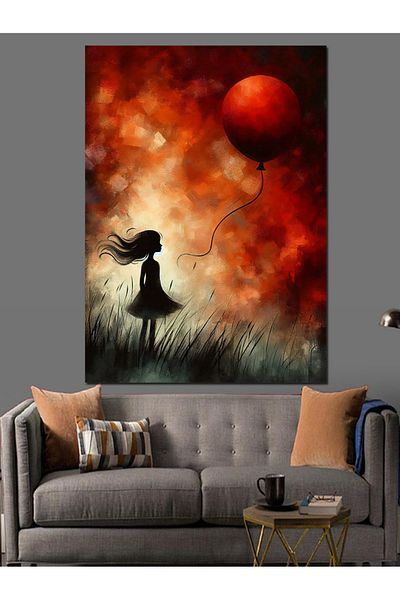 Tablomega Fata cu balon Canvas Decorativ - Tabla din lemn MDF