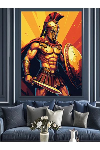 Tablomega Pânză decorativă Armored Gladiator Warrior - Lemn MDF