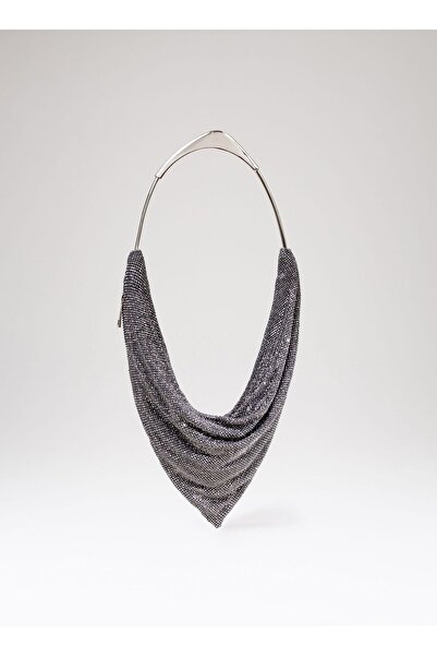 Moom Bag Платинова сумочка для вечірнього вбрання з каменями - металеве плеті...