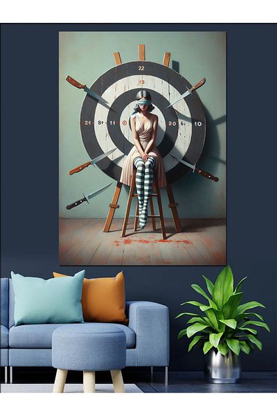 Tablomega Clock Girl Decorative Canvas - Mdf Wooden Table