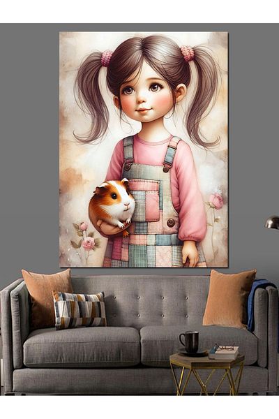 Tablomega Baby Girl Decorative Canvas - Mdf Wooden Painting