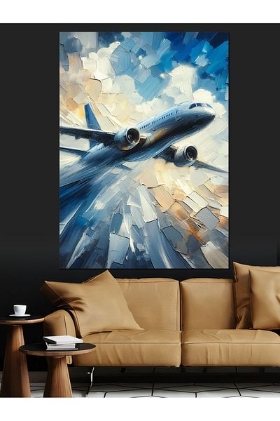 Tablomega Rising Airplane Decorative Canvas - Mdf Wooden Painting