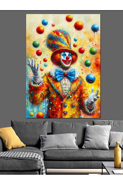 Tablomega Jongleur Clown Decorative Canvas - Mdf Wooden Painting