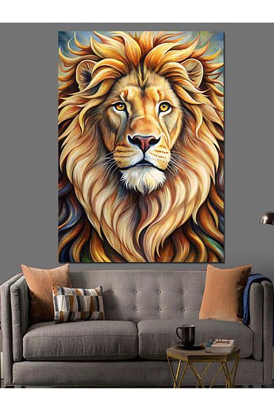 Tablomega Pânză Decorativă Leu - Lemn MDF