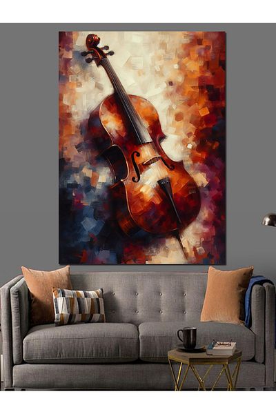 Tablomega Colorful Cello Art Decorative Canvas - Mdf Wooden Painting