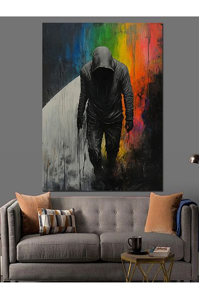 Tablomega Pânză decorativă Siluetă Omului Întunecat - Lemn MDF