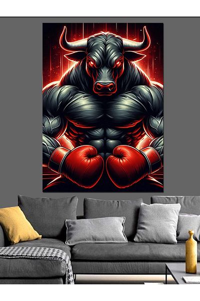 Tablomega Boxer Bull Decorative Canvas - Mdf Wooden Painting