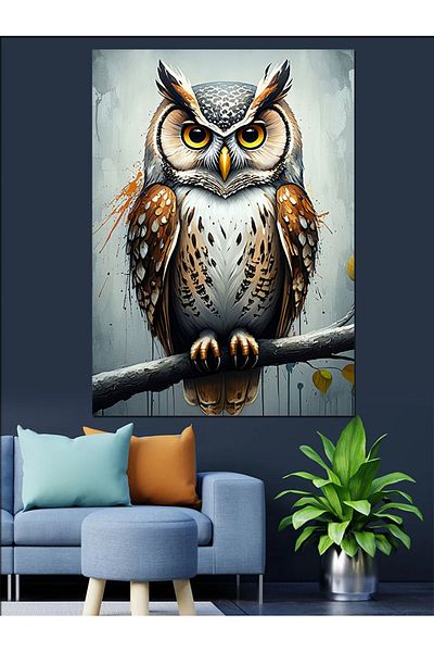 Tablomega Pânză decorativă Thinking Owl - Lemn MDF