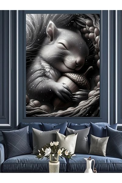 Tablomega Pânză Decorativă Veverita Dormitoare - Lemn MDF