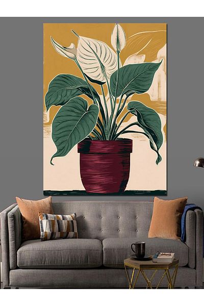 Tablomega Pânză decorativă cu plante verzi - Lemn MDF