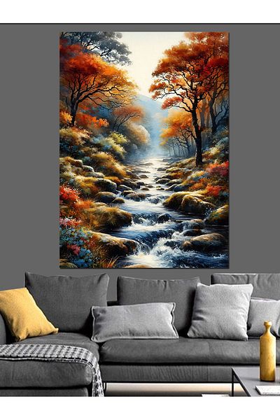 Tablomega Autumn Landscape Decorative Canvas - Mdf Wooden Painting