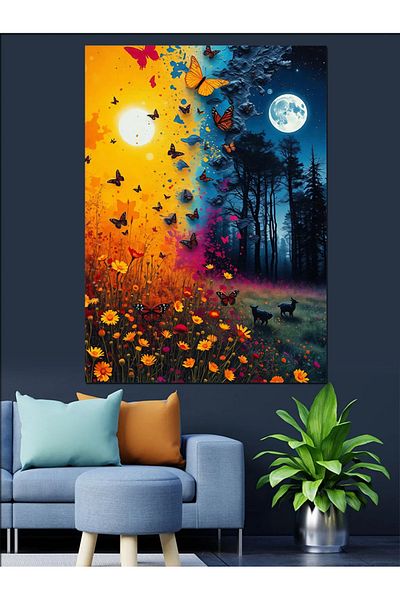 Tablomega Autumn Forest Decorative Canvas - Mdf Wooden Painting
