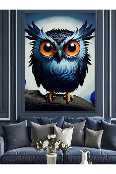 Tablomega Owl Portrait Decorative Canvas - Mdf Wooden Painting