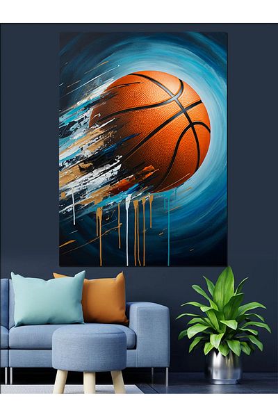 Tablomega Basketball Ball Explosion Decorative Canvas - Mdf Wooden Painting