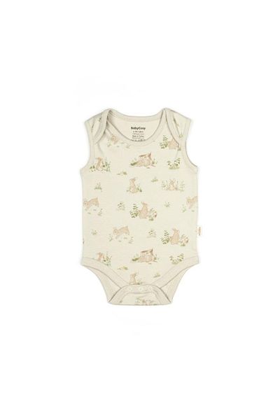 Magu Unisex Baby Organic Cotton Rabbit Patterned Bodysuit Set - 2-Piece
