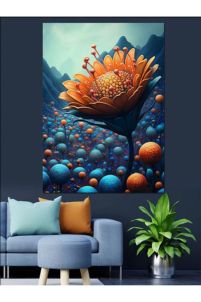 Tablomega Colorful Flower Globe Decorative Canvas - Mdf Wooden Painting