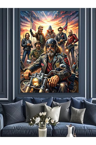 Tablomega Pânză decorativă pentru șofer motociclete - pictură din lemn MDF