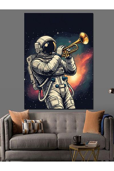 Tablomega Space Trumpeter Decorative Canvas - Mdf Wooden Painting