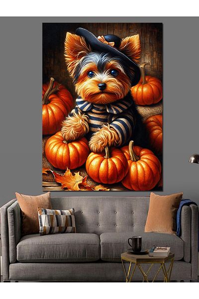 Tablomega Pumpkin Cat Decorative Canvas - Mdf Wooden Painting