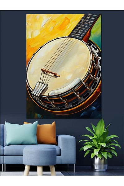 Tablomega Banjo Instrument Decorative Canvas - Mdf Wooden Painting