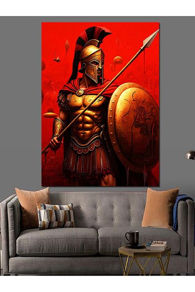 Tablomega Shielded Spartan Decorative Canvas - Mdf Wooden Painting
