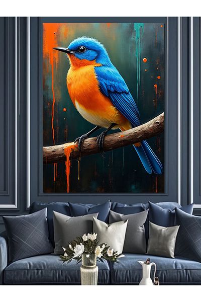 Tablomega Pânză decorativă Blue Bird - Lemn MDF