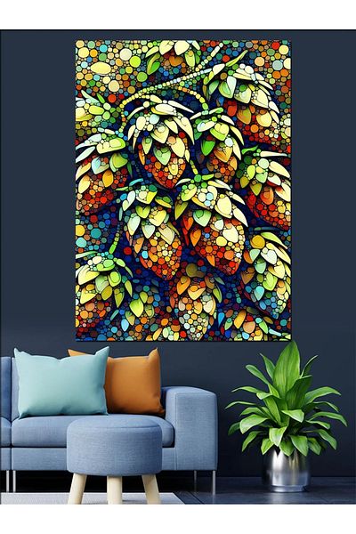 Tablomega Colorful Cone Decorative Canvas - Mdf Wooden Painting