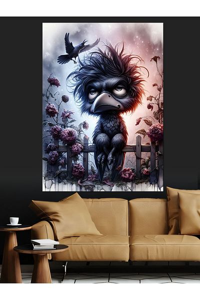 Tablomega Sad Cat Drawing Decorative Canvas - Mdf Wooden Painting