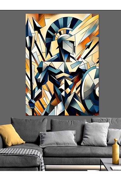 Tablomega Abstract Knight Decorative Canvas - Mdf Wooden Painting