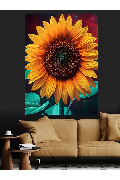 Tablomega Large Sunflower Decorative Canvas - Mdf Wooden Painting