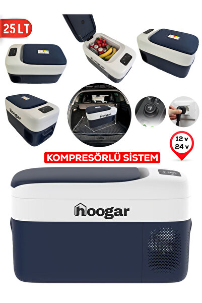 Genel Markalar Hooger German 21-25 LT Led Ekran Oto Karavan Tekne Tır Buzdolabı 12-24V -20 Derece Hızlı Soğutma