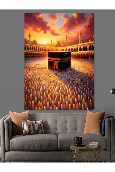 Tablomega Pânză decorativă pentru vizitarea Kaaba - Lemn MDF