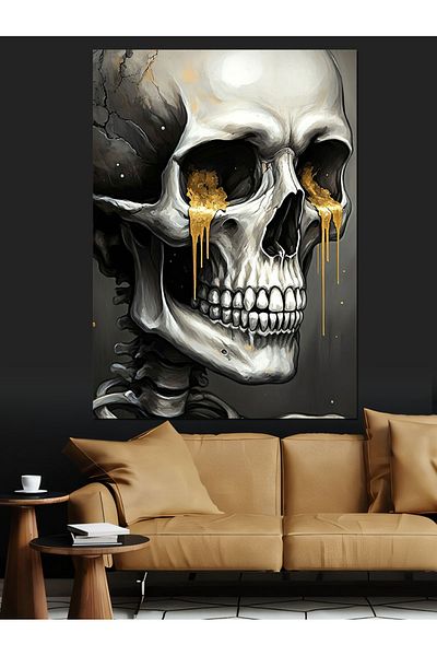 Tablomega Skeleton Portrait Decorative Canvas - Mdf Wooden Painting