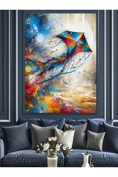 Tablomega Colorful Kite Decorative Canvas - Mdf Wooden Painting