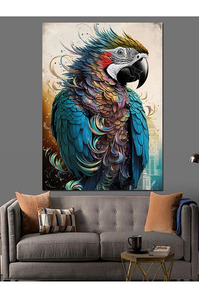 Tablomega Colorful Parrot Decorative Canvas - Mdf Wooden Painting