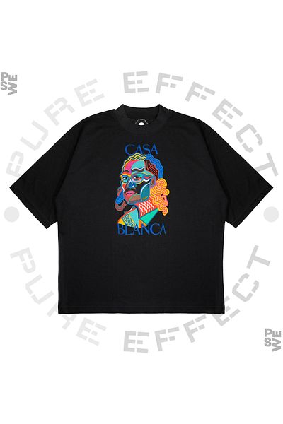 PURE EFFECT Tricou unisex oversize Casablanca pentru bărbați din țesătură cu croială